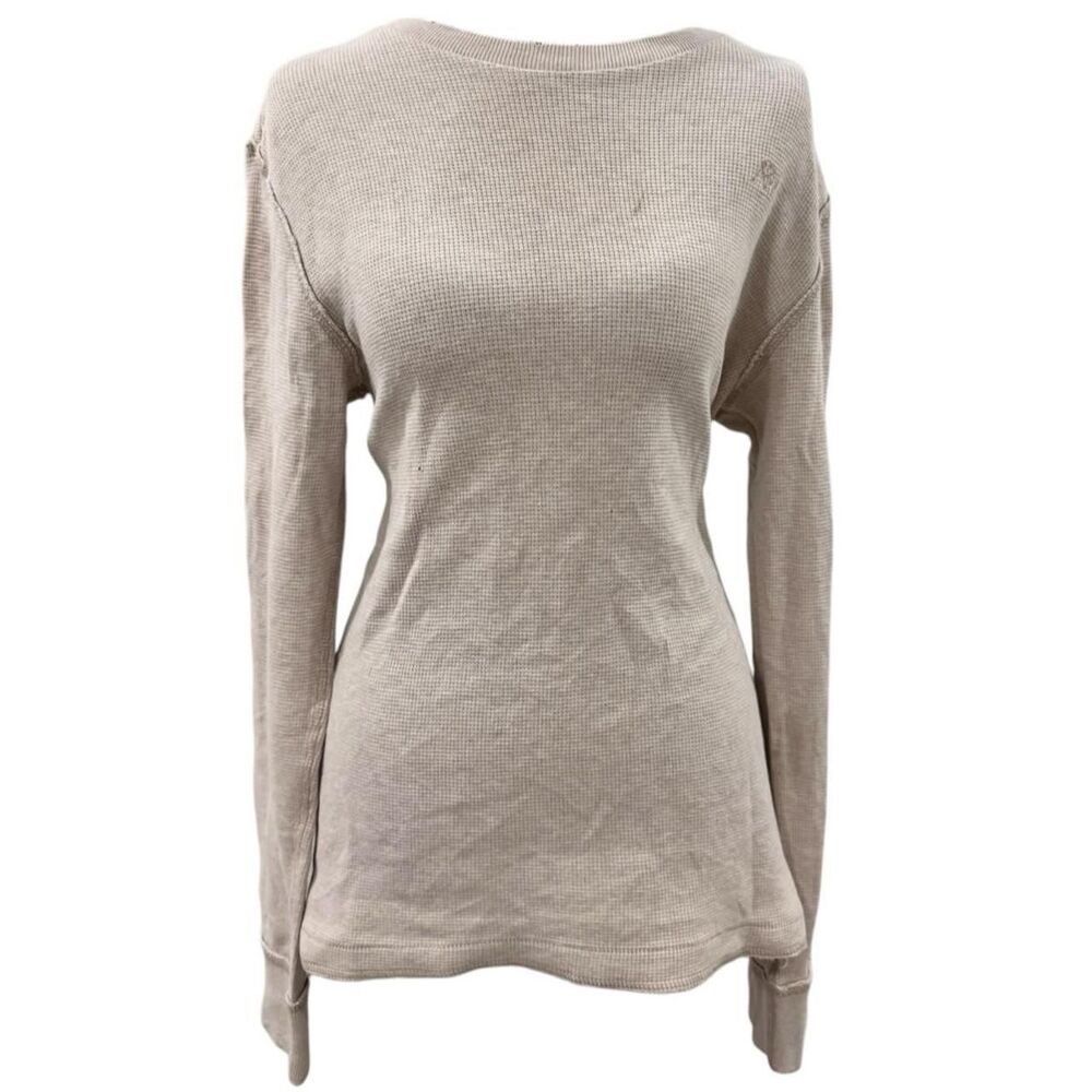 Aeropostale cream waffle knit long sleeve top in a S